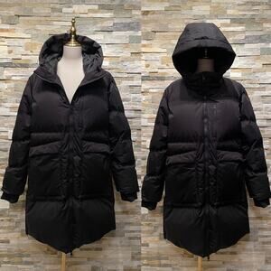 Mondetta Outdoor Project XL Long Down Puffer Coat | 700 Fill Black Hooded
